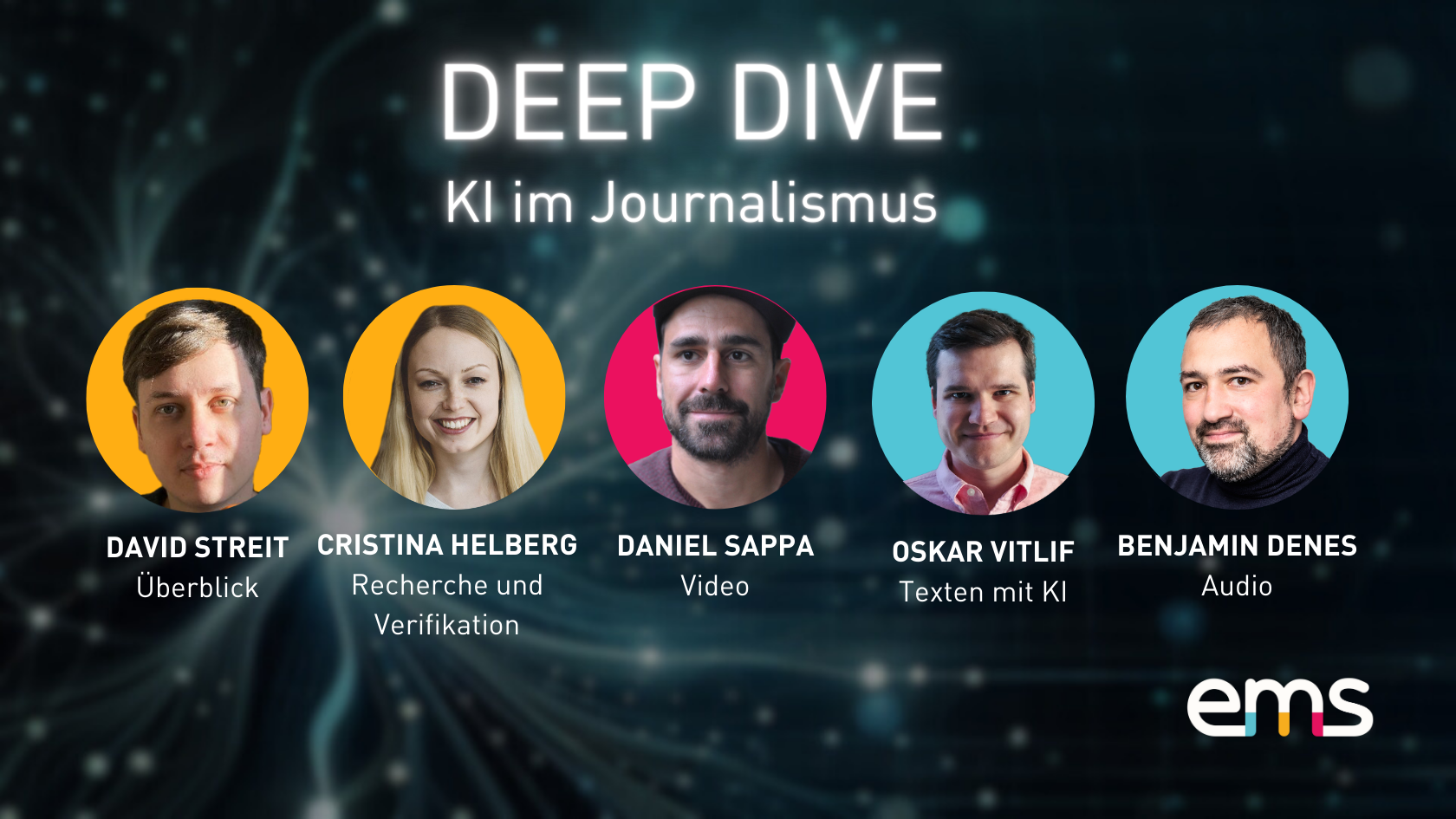 Das Team der ems: Deep Dive: KI im Journalismus – Fit an fünf Abenden