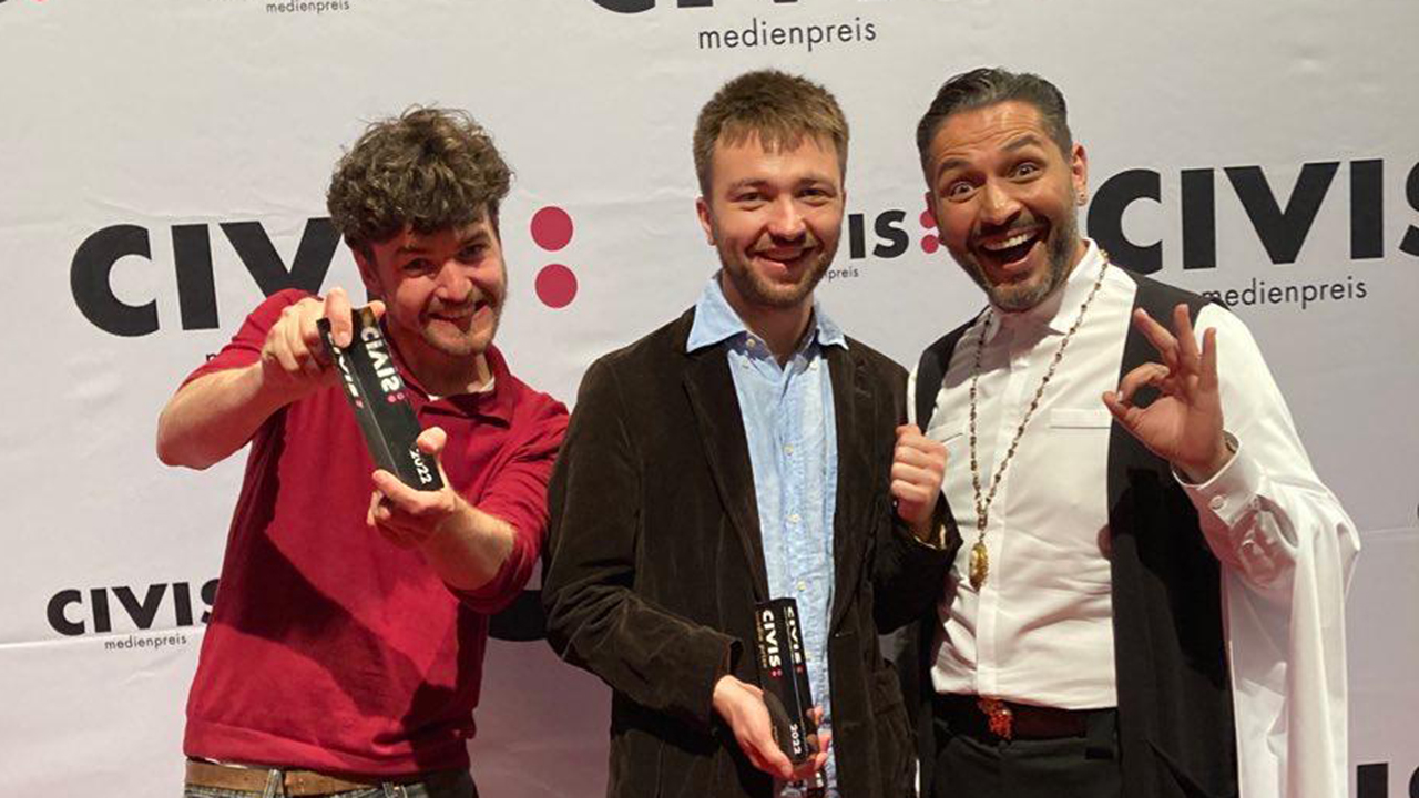 Das Team der ems: Fabian Grieger mit CIVIS Medienpreis ausgezeichnet