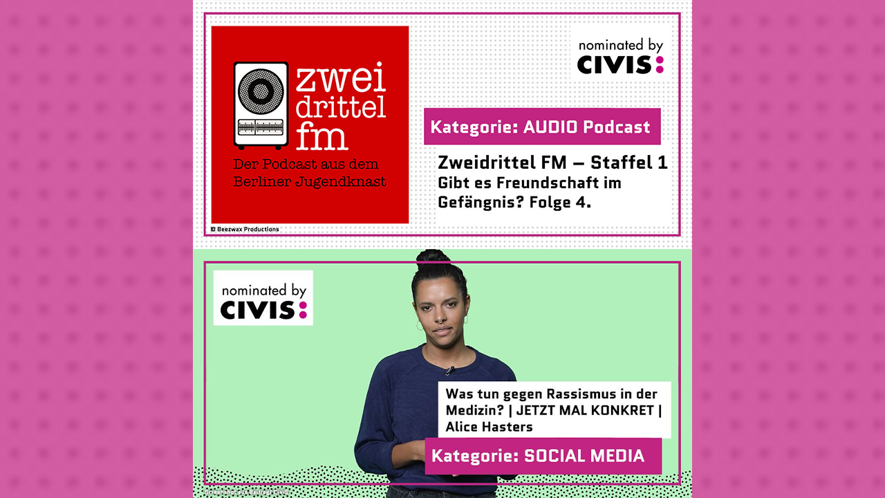 Featured image for “Zwei Nominierungen beim CIVIS Medienpreis”